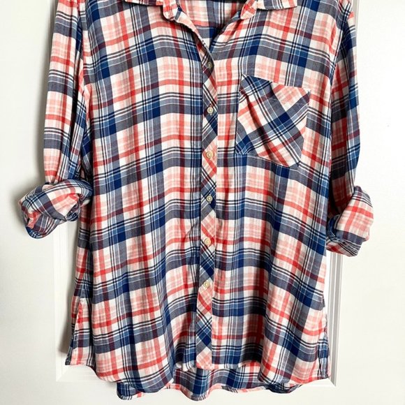 Women's Soft Plaid Large Shirt - Picture 2 of 2